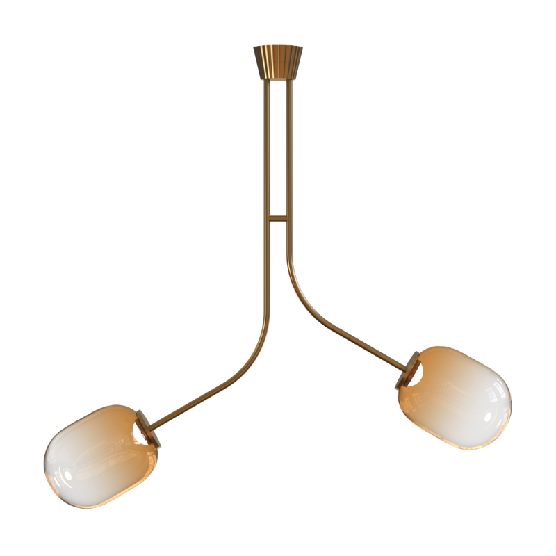 2 Module Bent Candy Chandelier