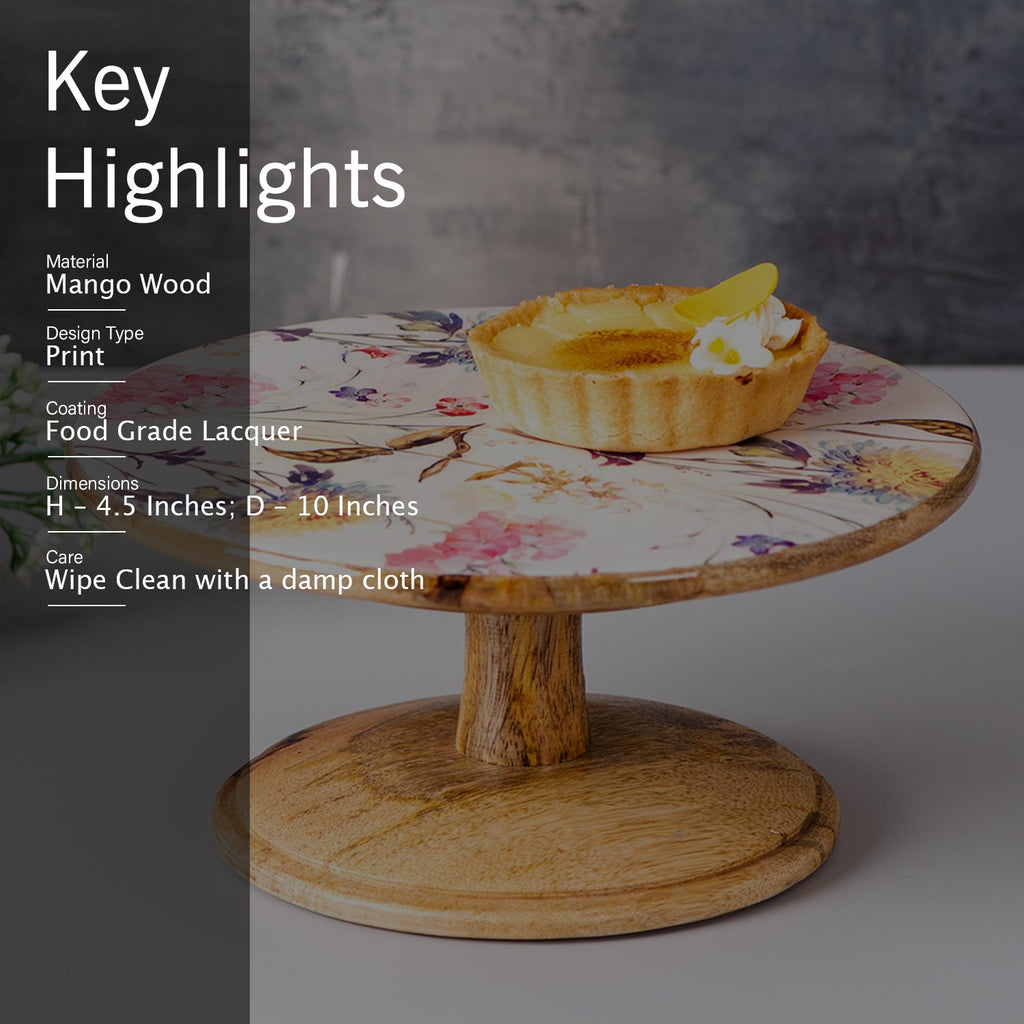Hygge Mango Wood Cake Stand - Pink