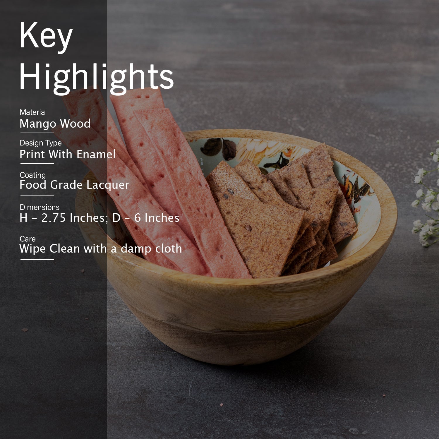 Elysian Flamingo Mango Wood Bowl Set of 2