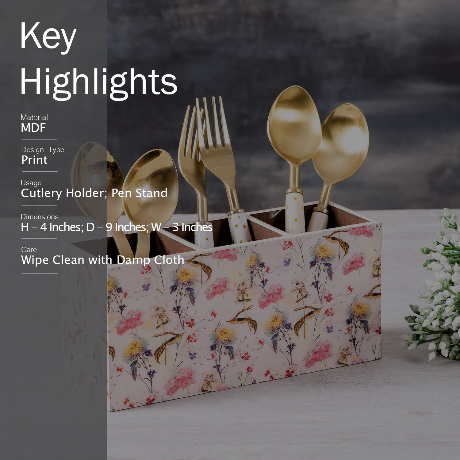 Allure Botanic MDF Enamel Spoon Stand