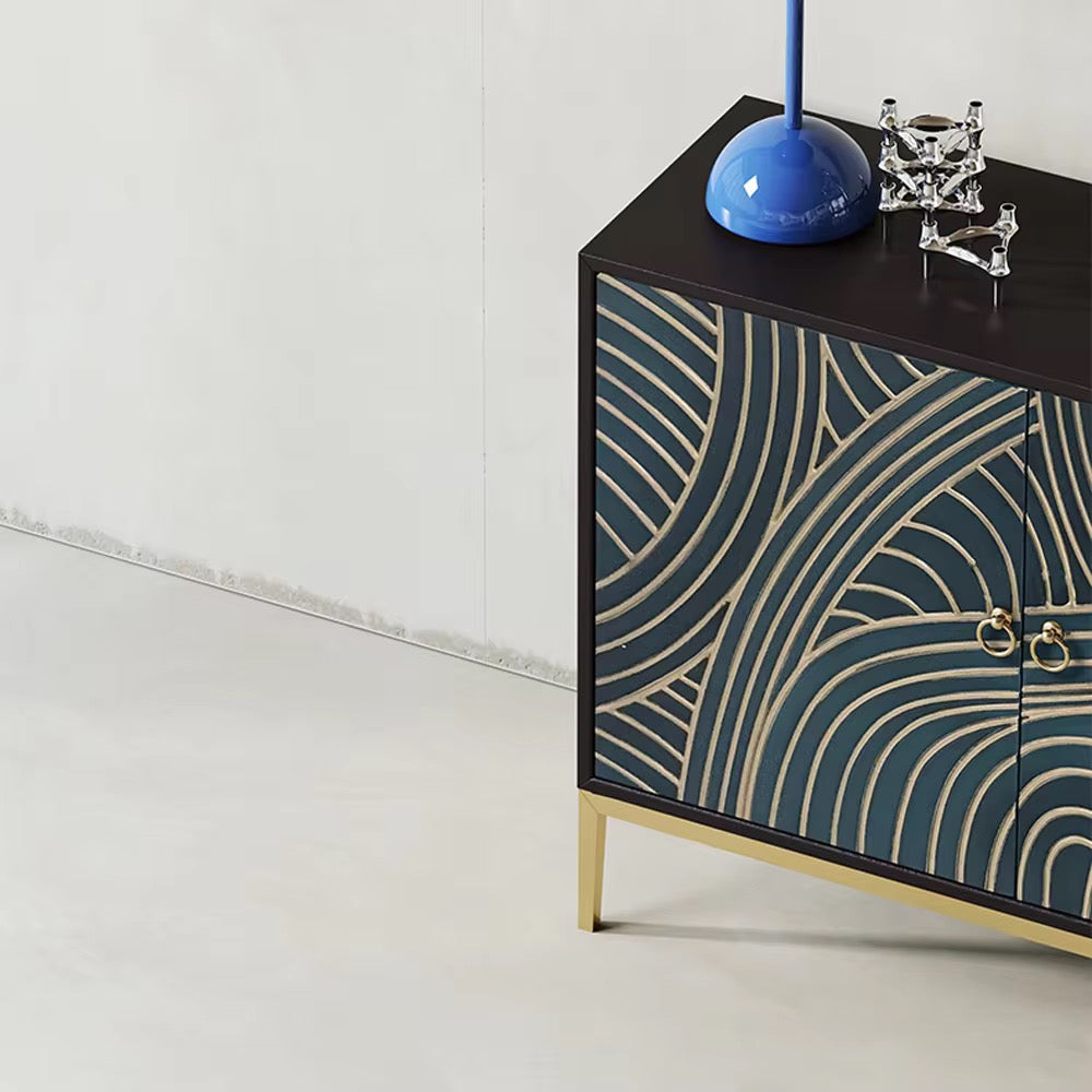 Elegant Golden Patterned SideBoard