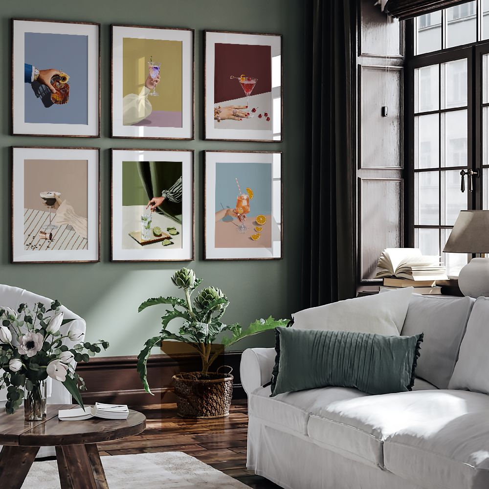 Gallery Wall Art: Cocktail Hour | Set of 6