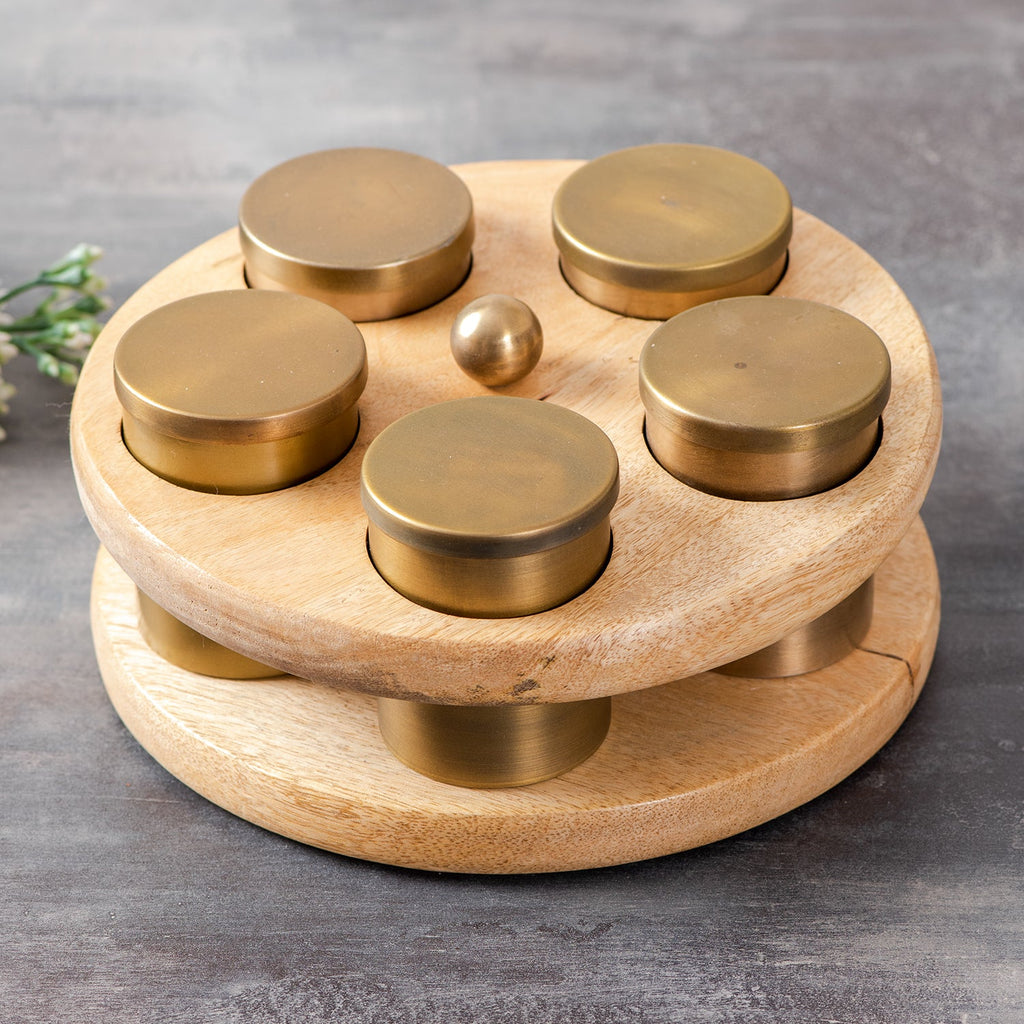 Copper Roti Box with Masala Box Set