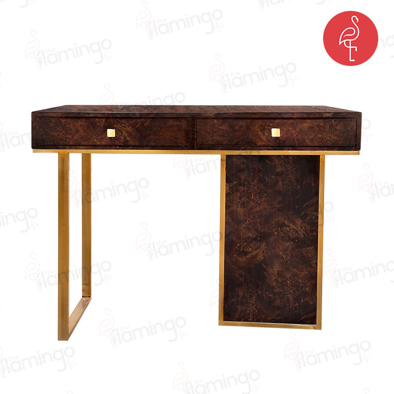 Camilia Burnt Veneer Gold Lux Console