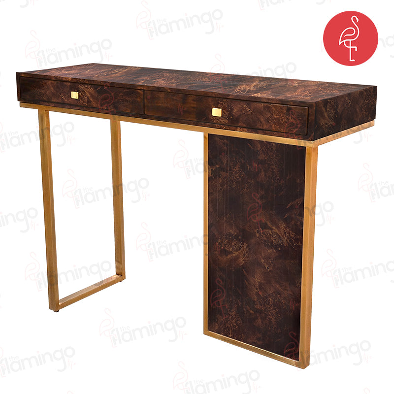 Camilia Burnt Veneer Gold Lux Console