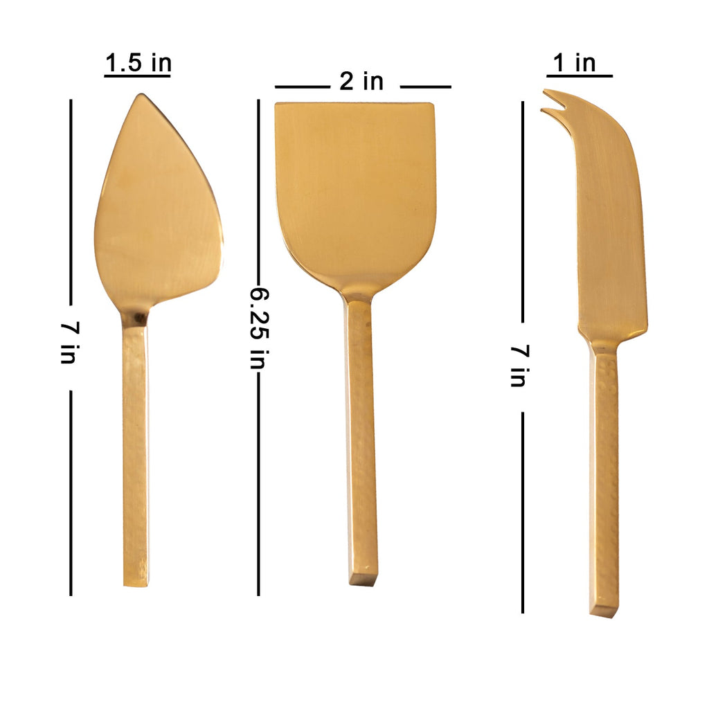 Nora Cheese Knives Gold - Set Of 3