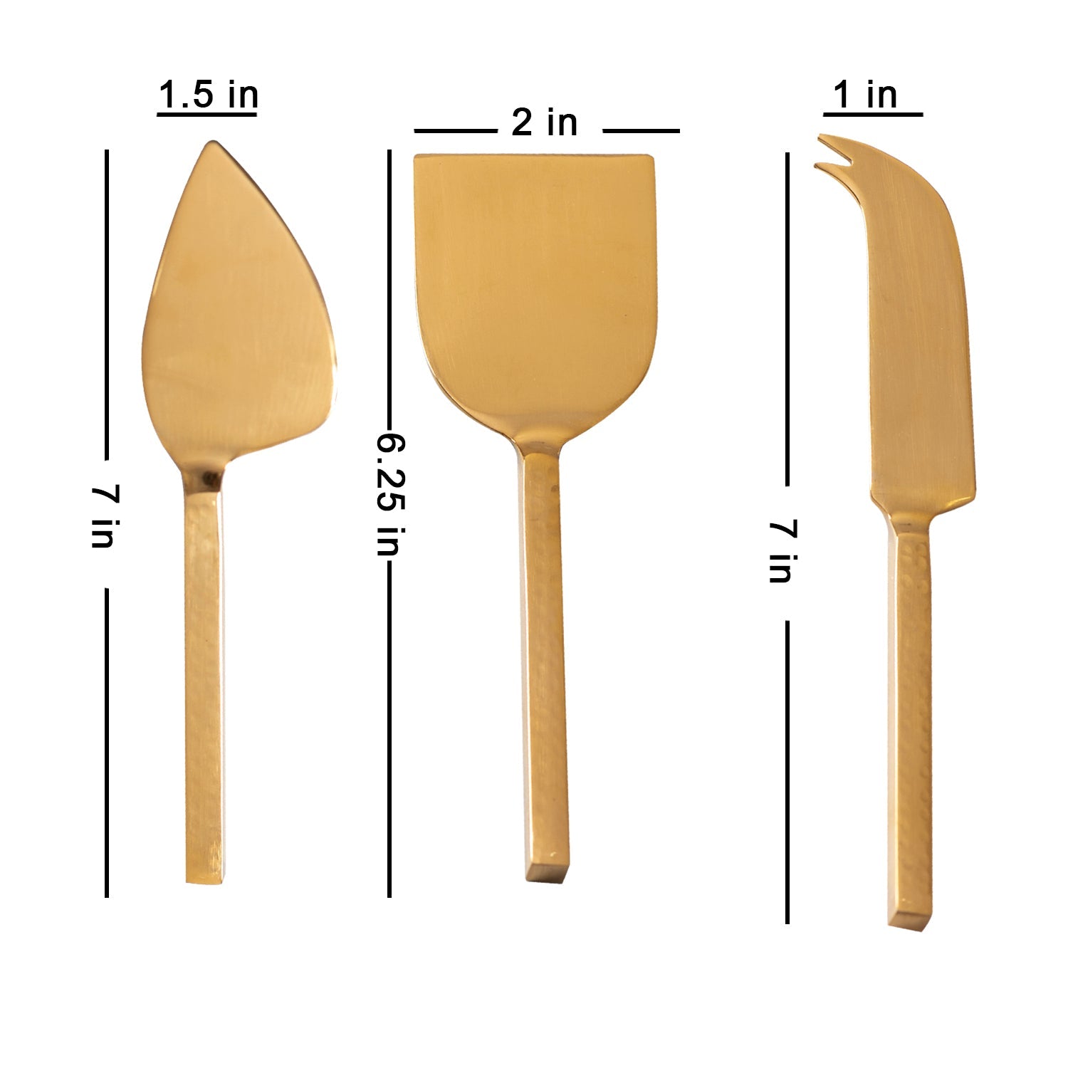 Nora Cheese Knives Gold - Set Of 3
