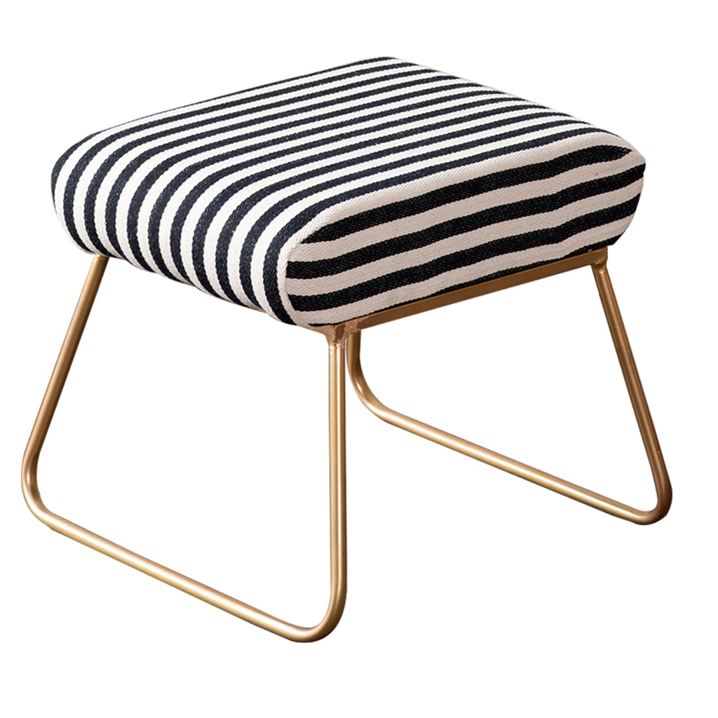 Zebra Fabric Metallic Stool in Black & White Color