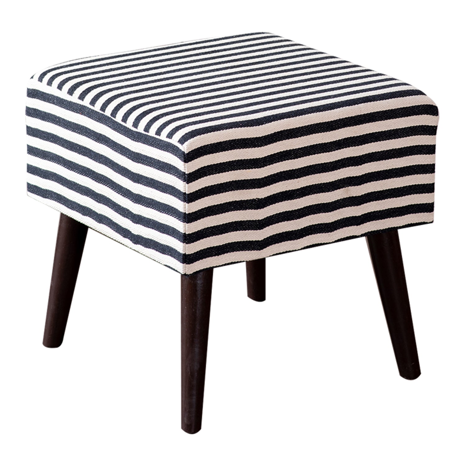 Zebra Fabric Wooden Stool in Black & White Color