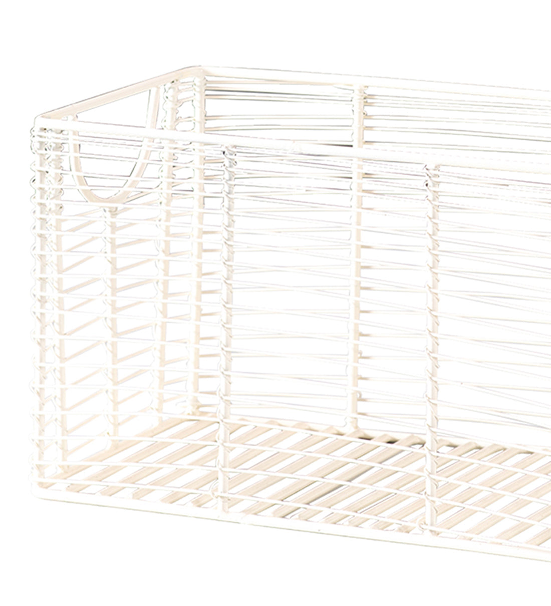 Cache rectangle wire basket in Ivory Color