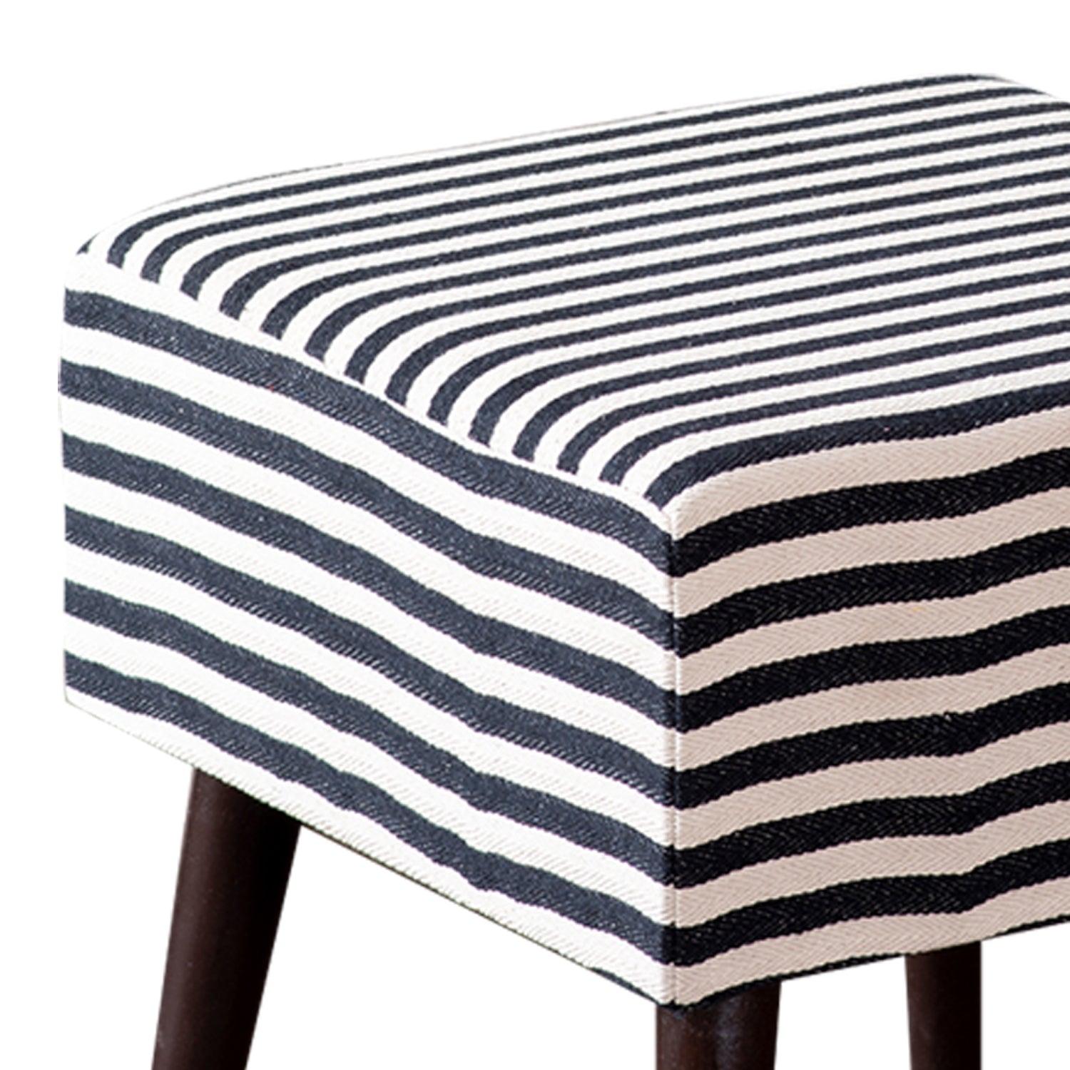 Zebra Fabric Wooden Stool in Black & White Color
