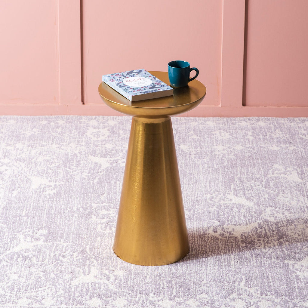 Rustic Radiance Metallic Side Table with Gold Accents | Nestroots