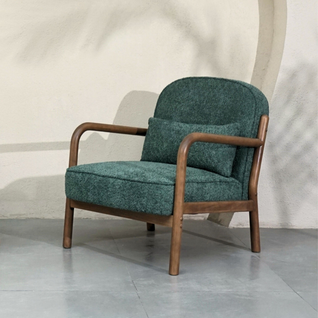 Elara Bouclé Armchair - Green
