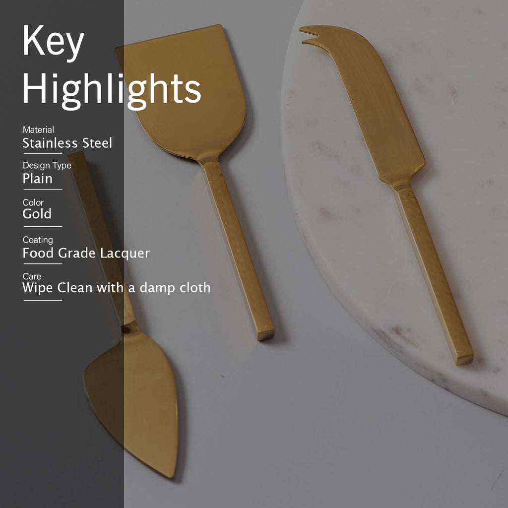 Nora Cheese Knives Gold - Set Of 3