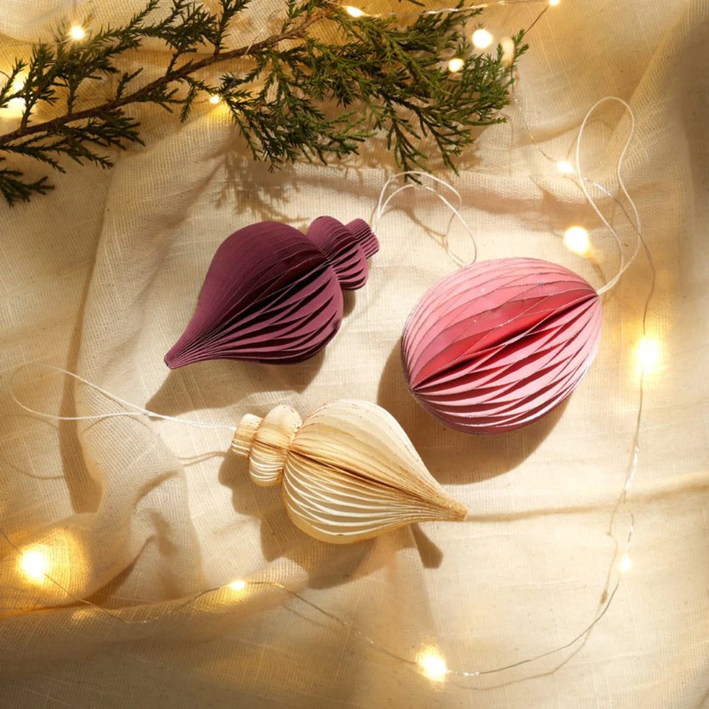 Christmas Ornaments - Festive Red - Pack of 3