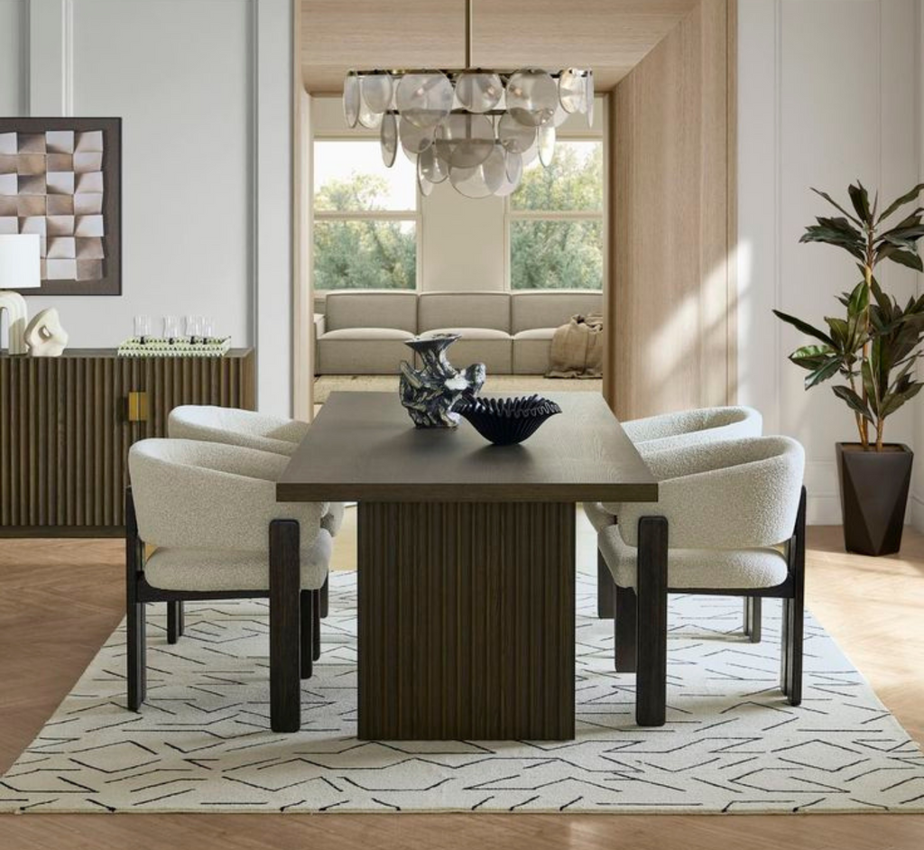 Flute Wooden Dining Table Set