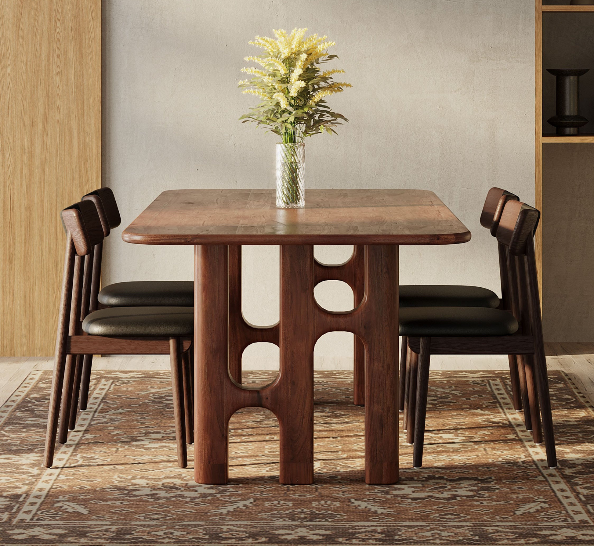 Kaaya Wooden Dining Table Set