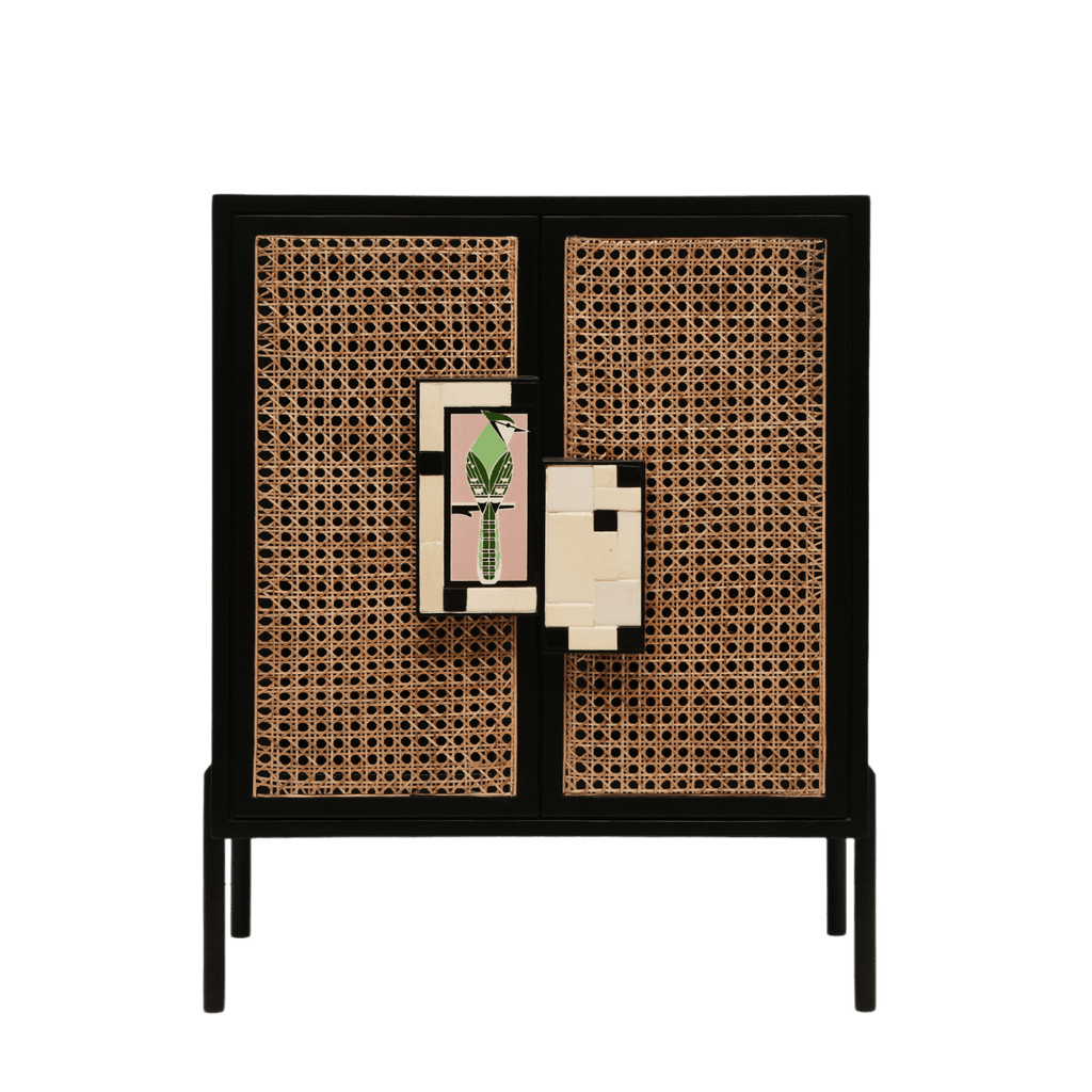 Gobleto Cane  Bar Cabinet