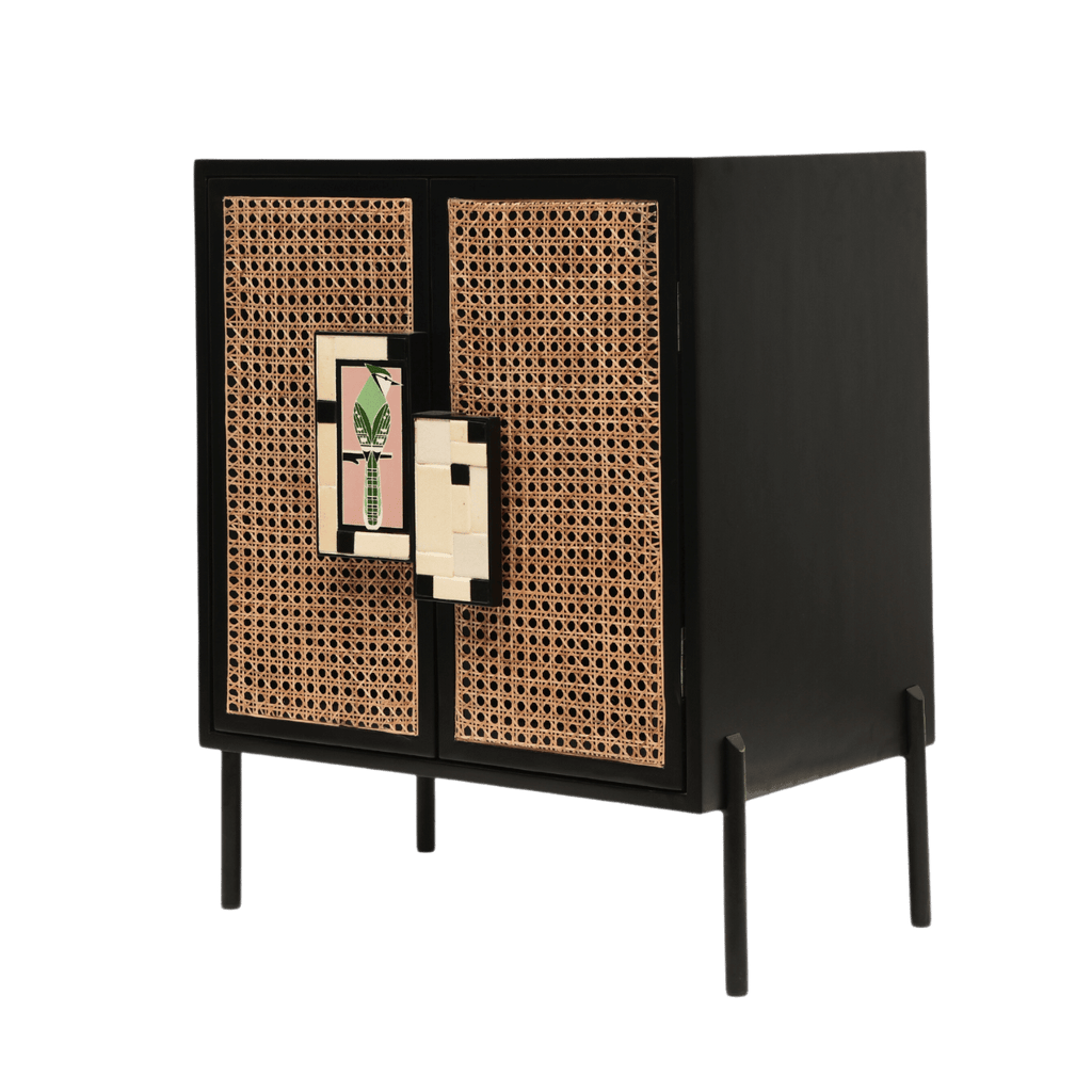 Gobleto Cane  Bar Cabinet