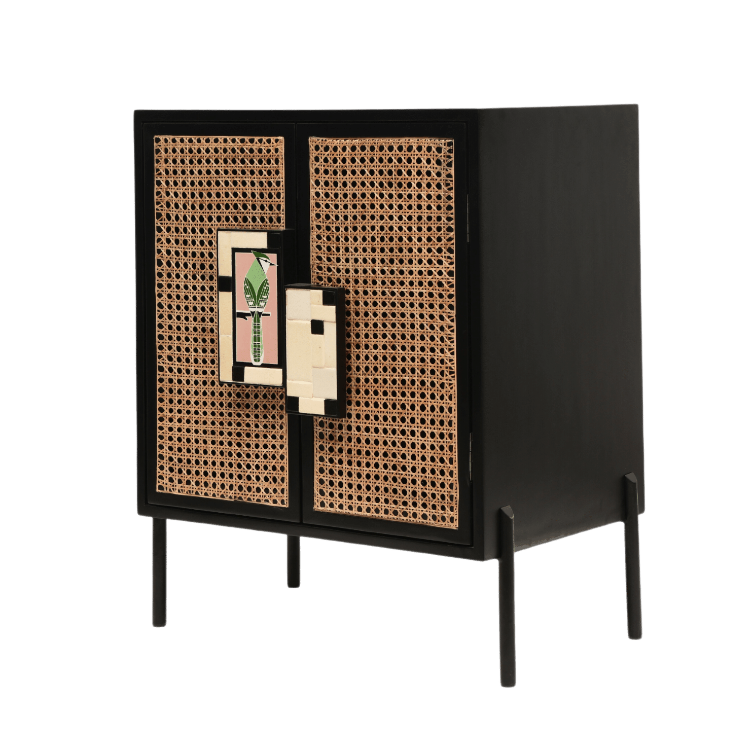 Gobleto Cane  Bar Cabinet