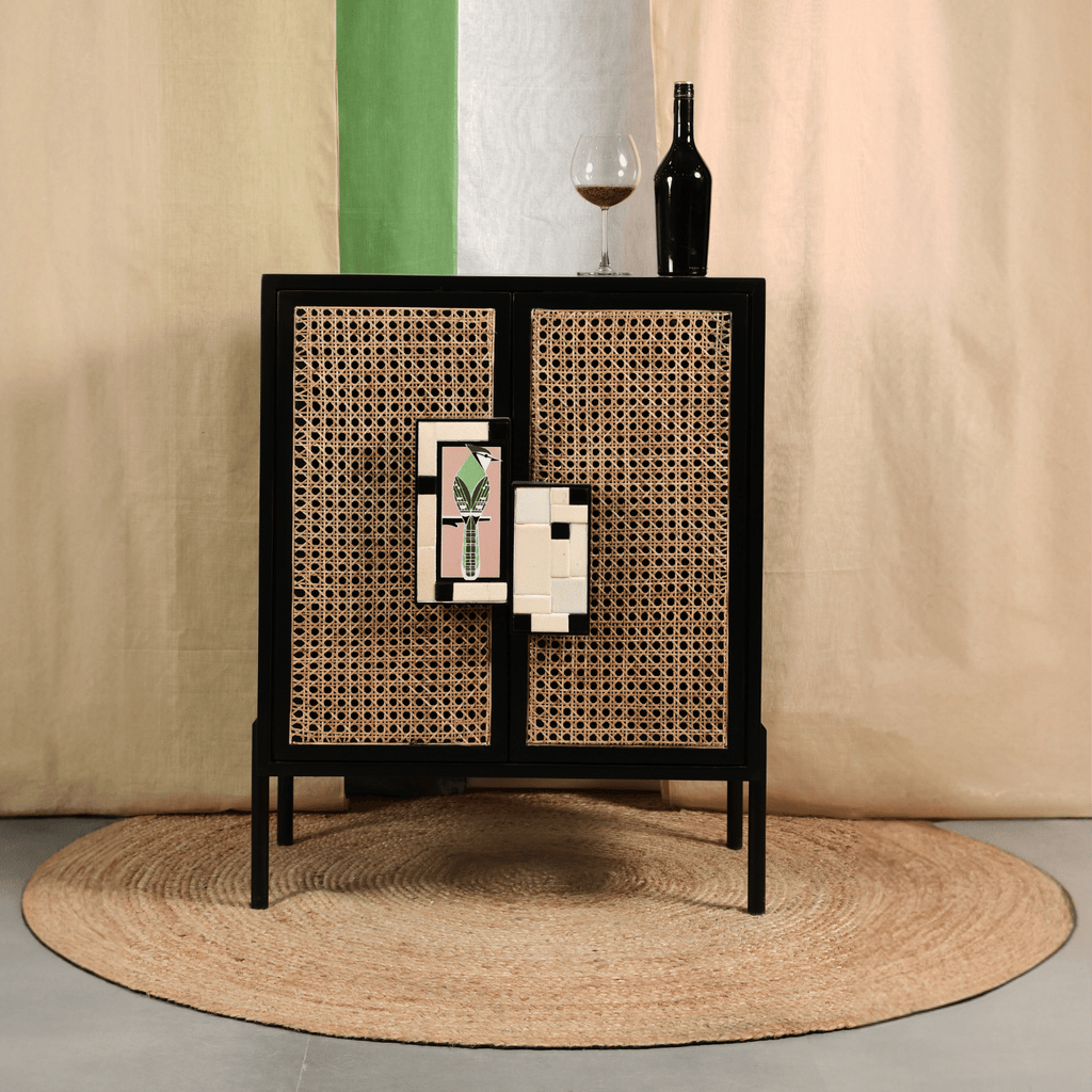 Gobleto Cane  Bar Cabinet