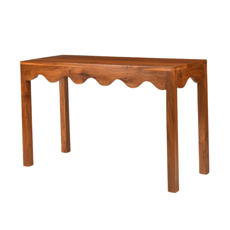Scallop Teakwood Console Table