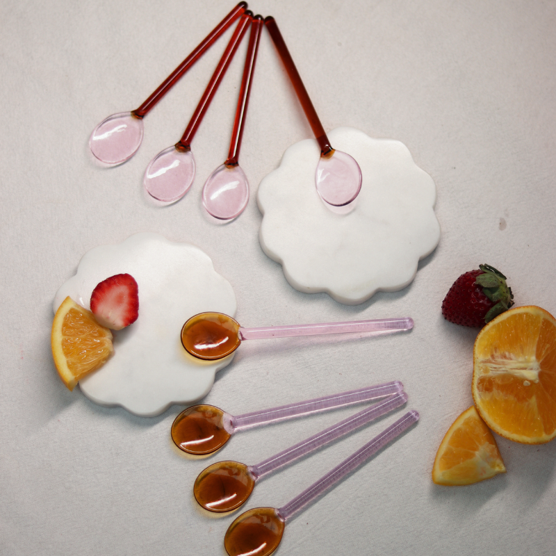 Glass Spoons set of 4