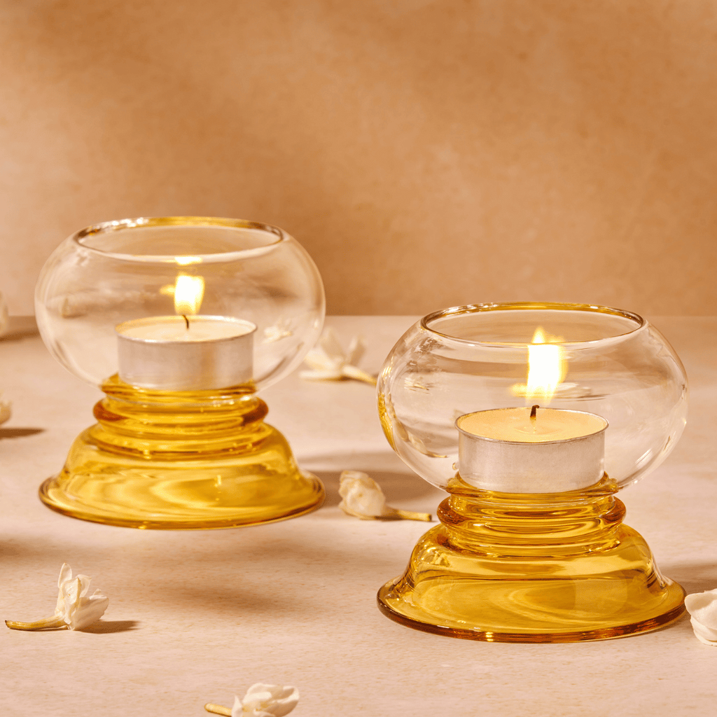 Kanak Yellow Clear Votive (Set of 2)