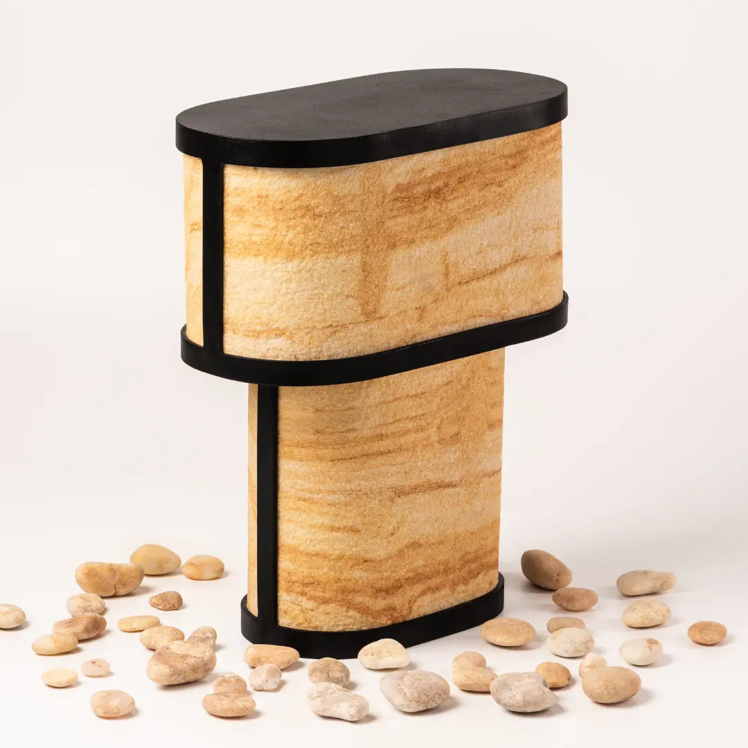 Niko Table Lamp - Teak Wood Sandstone