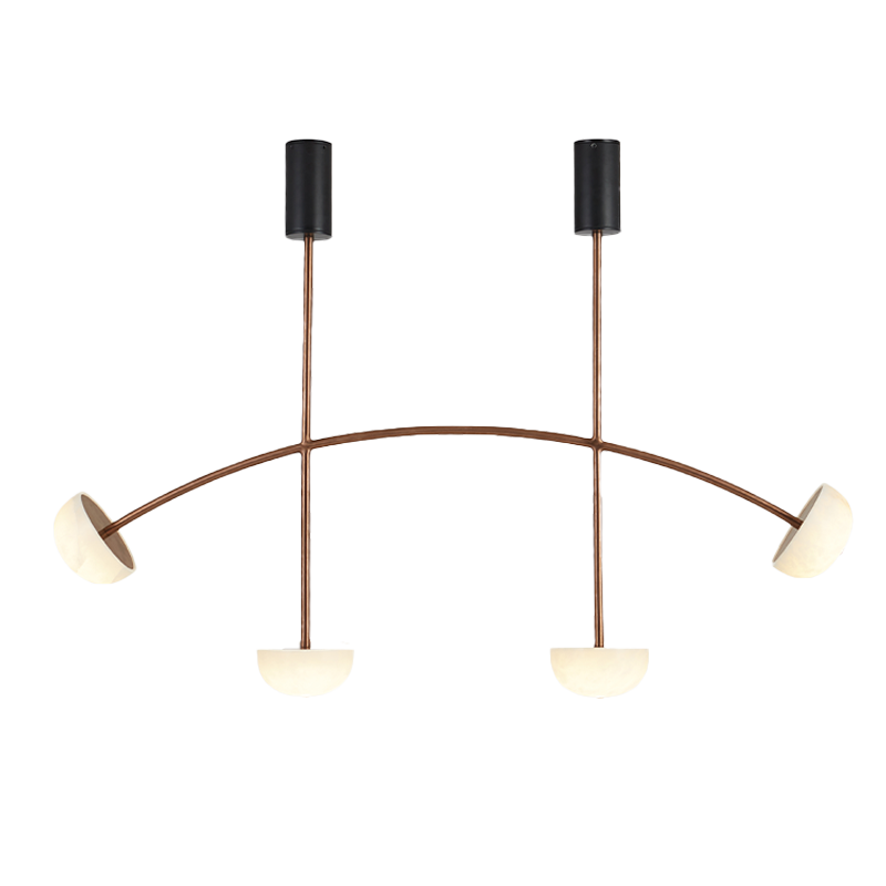 Alabaster Curve Chandelier - Rose Gold