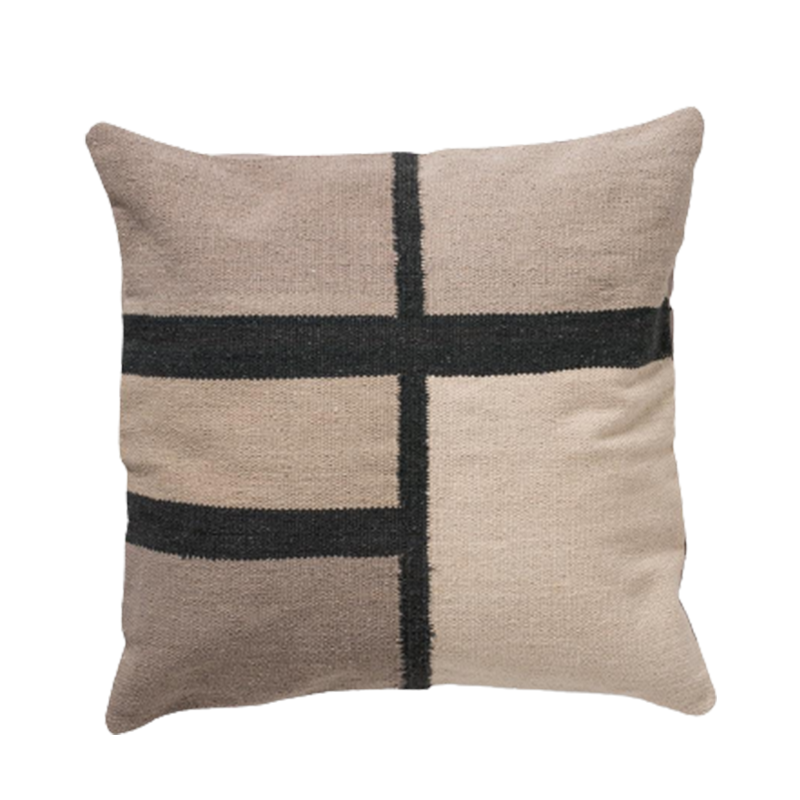 Cotton Handwoven Cushion Cover - Stripe Box