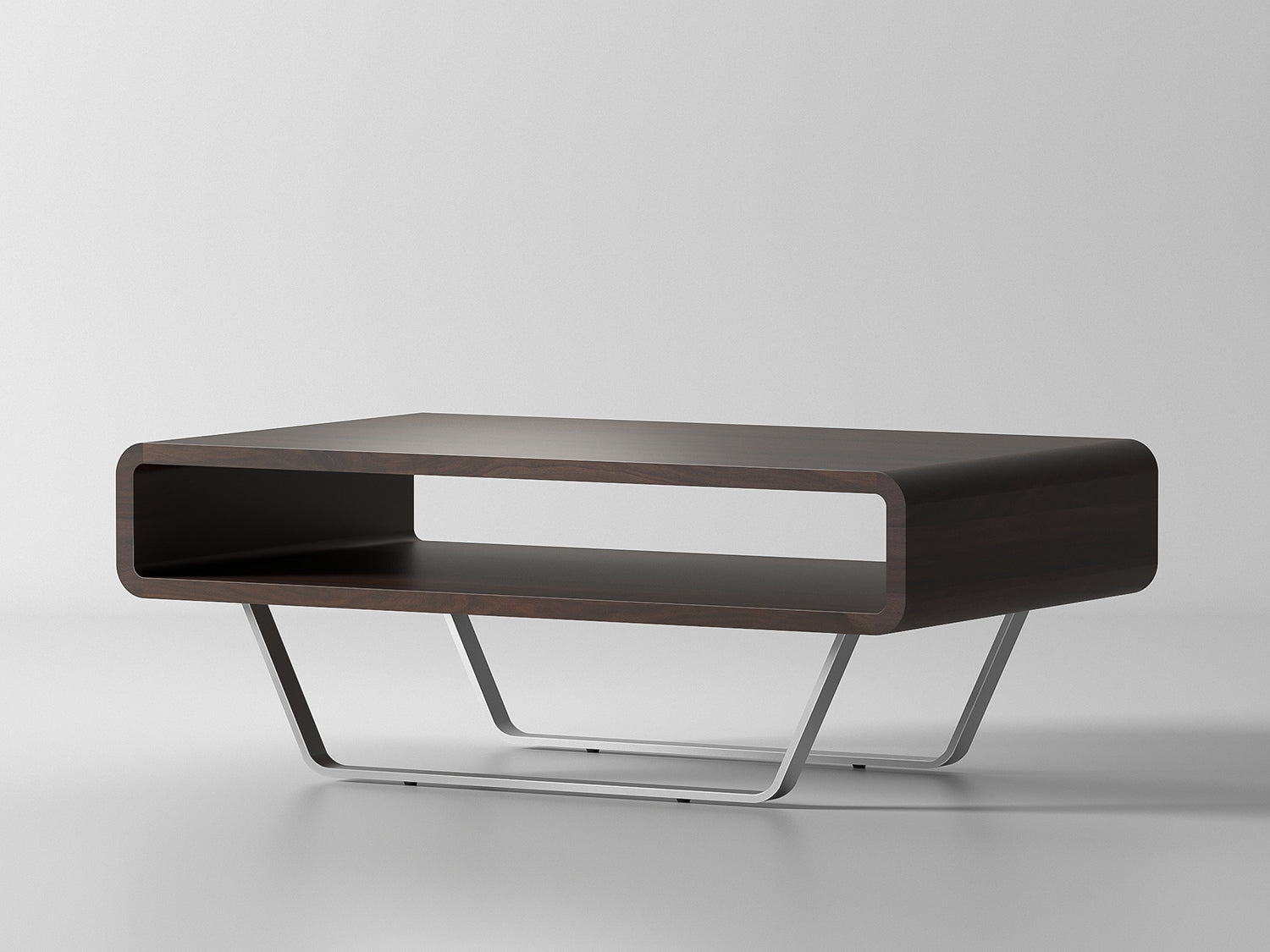 Coffee table, solid sheesham wood and steel
