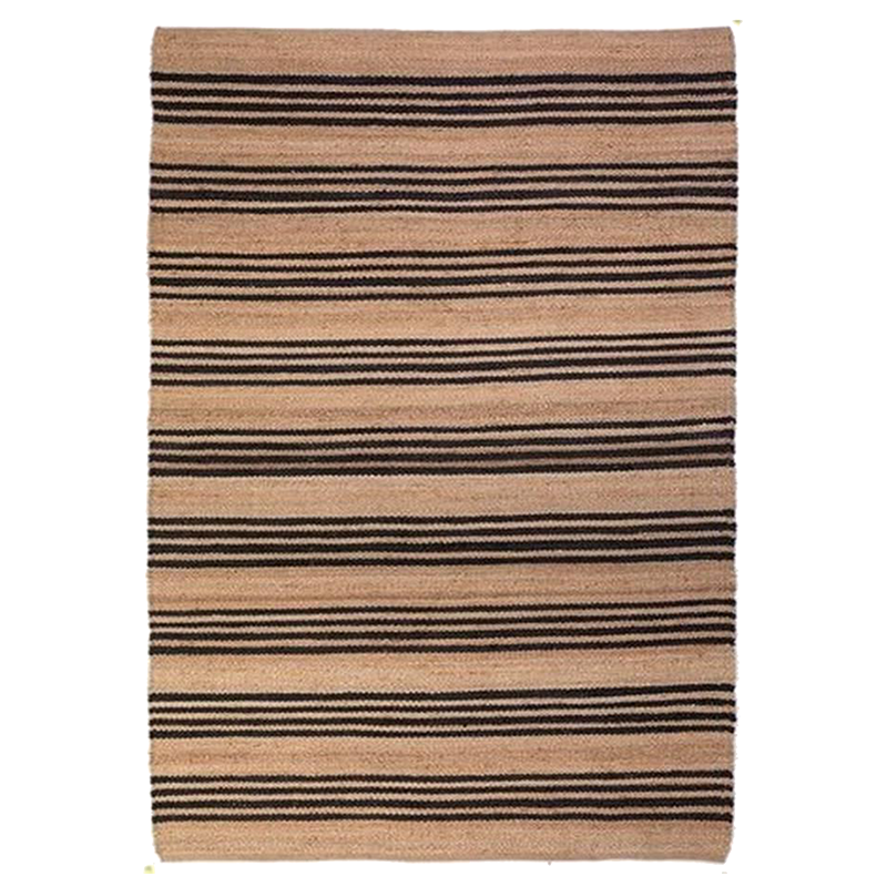 Hemp HandWoven Rug _ Stripe: Carbon