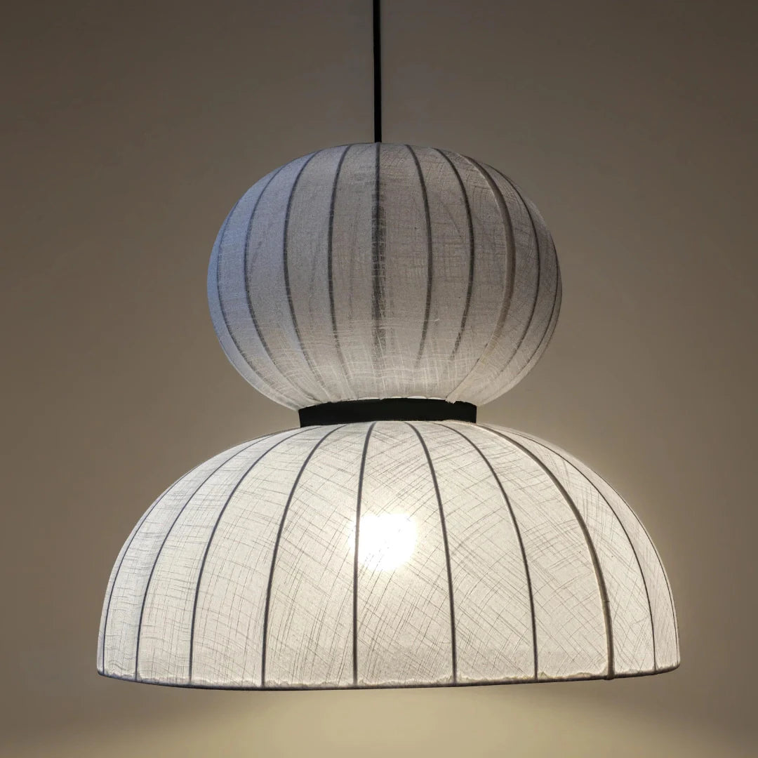 Ivory Cotton Fabric Pendant Light