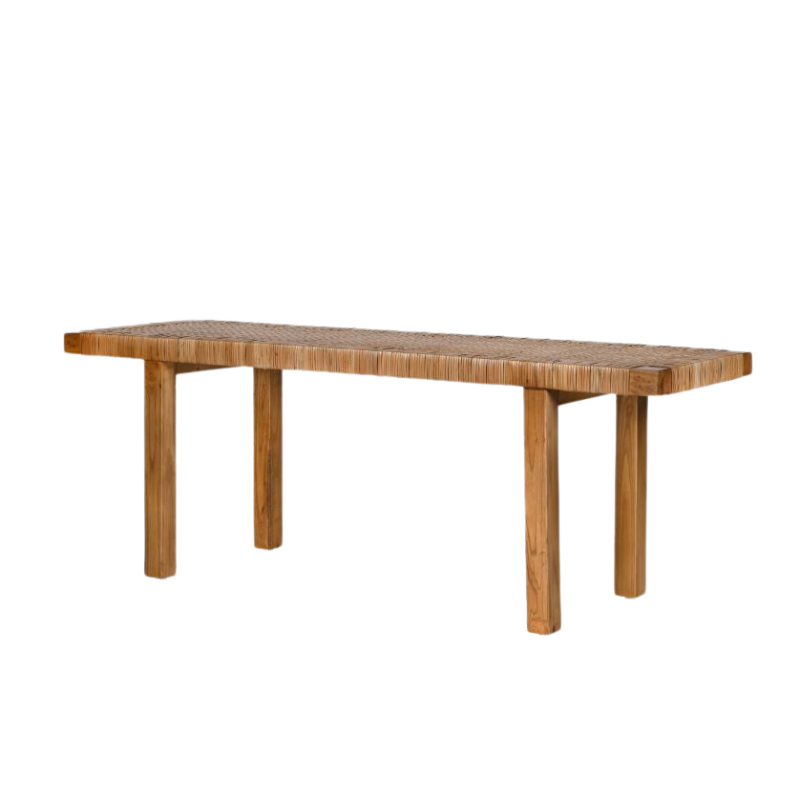 Rattan Bench Seat Natural