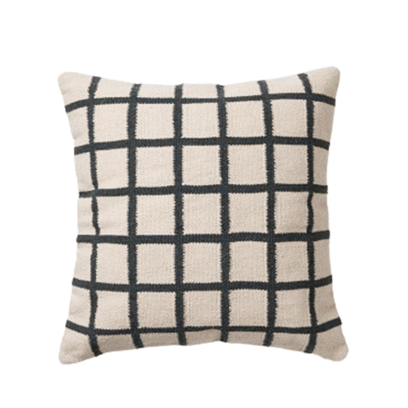 Cotton Handwoven Cushion Cover - Net Chalk