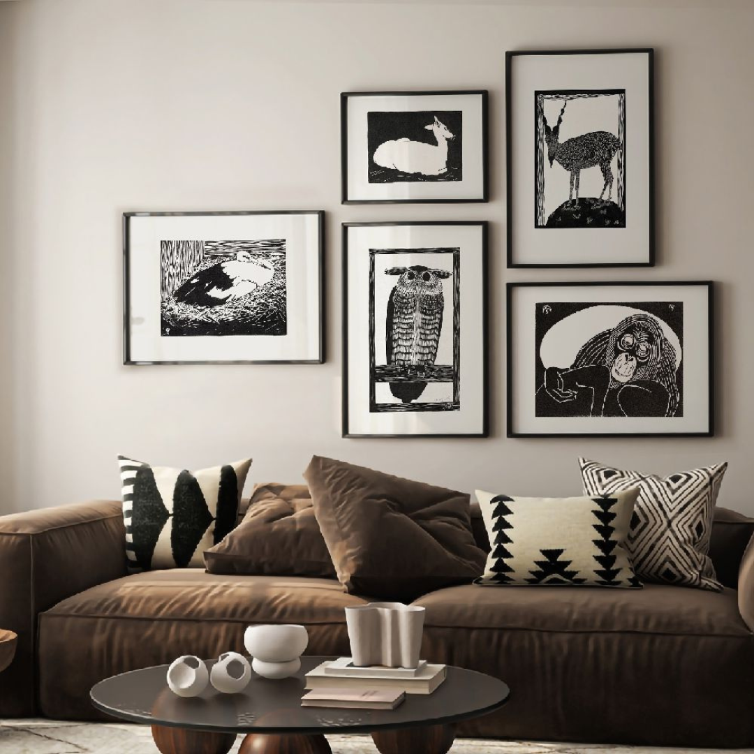 Gallery Wall: Woodcut Jungle | Set of 5