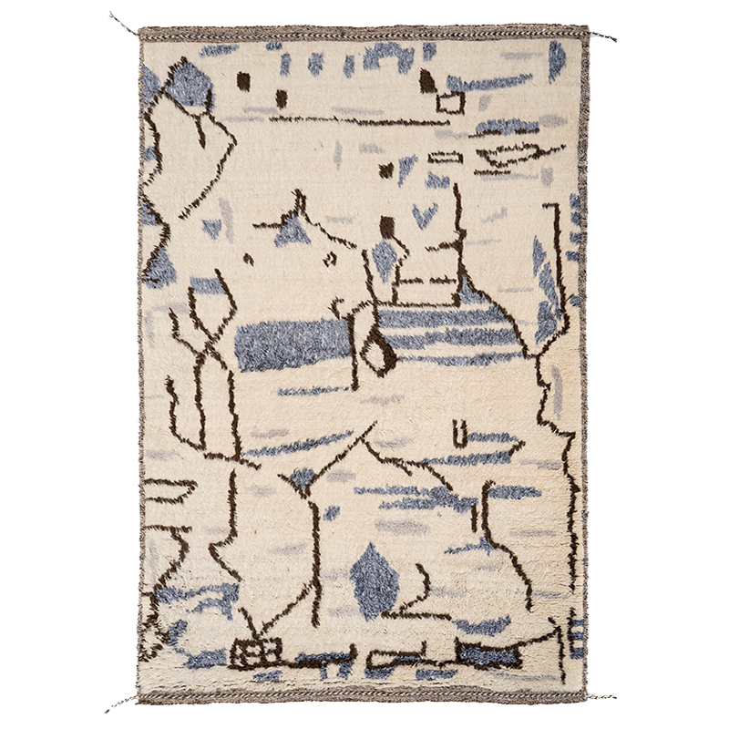 Cobalt Blue Hand-Knotted Rug