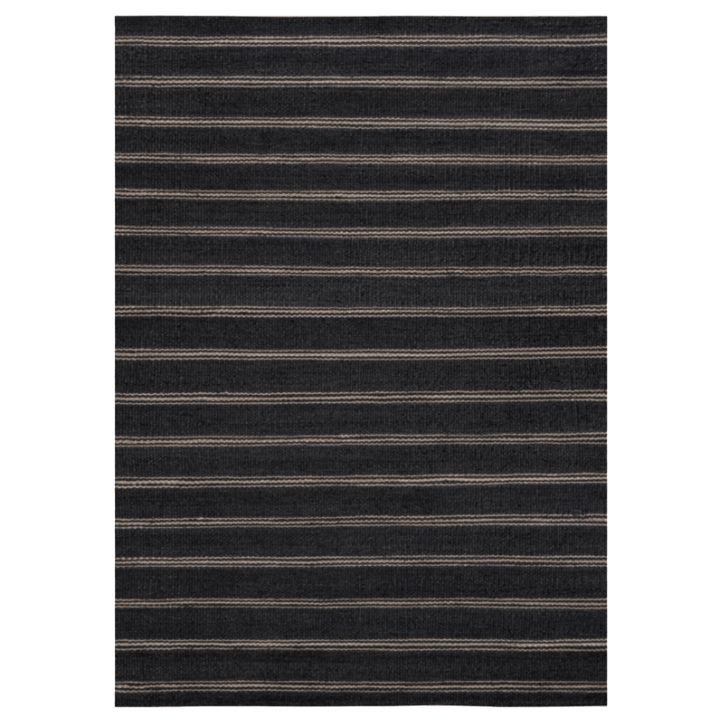 Hemp Hand Woven Rug _ Midnight Stripes