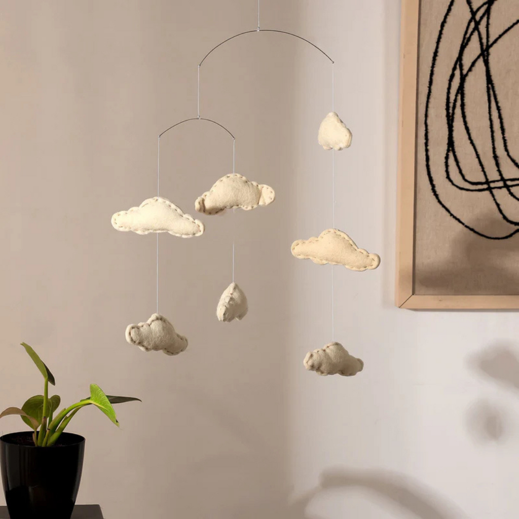 Felt Ornaments - Hanging Mobile (Cloud)