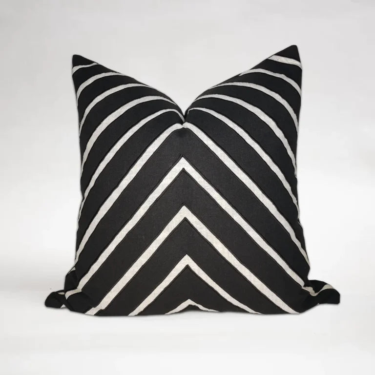 Arrowhead Applique – Black and white cushion