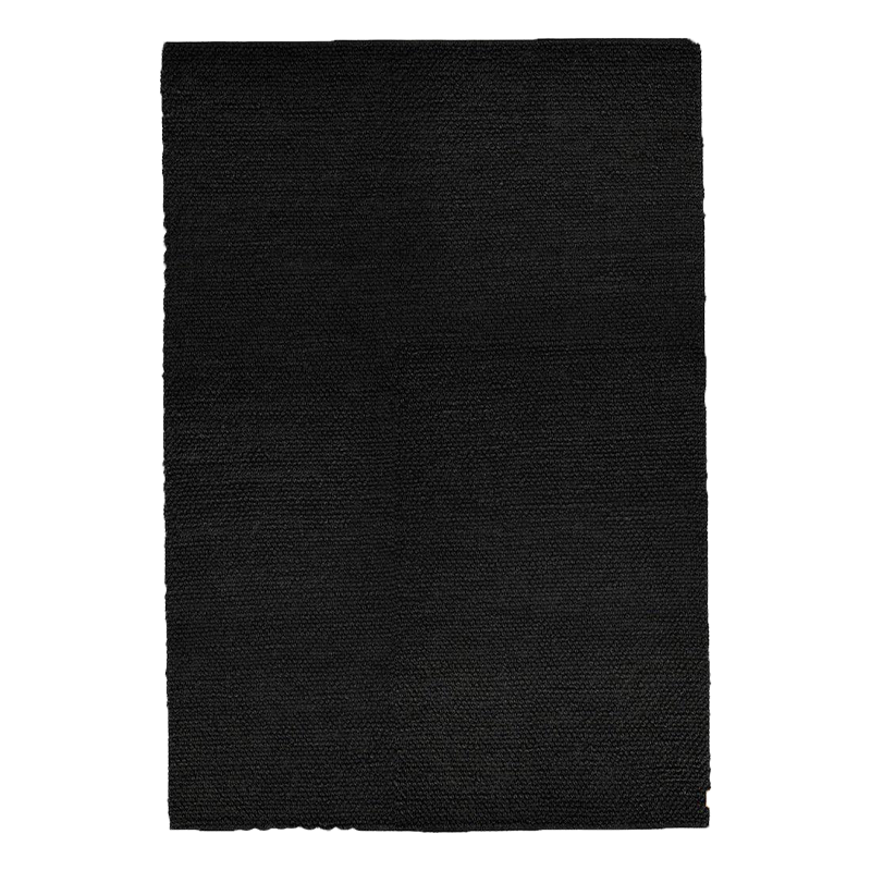 Hemp Hand Woven Rug_Black Loop