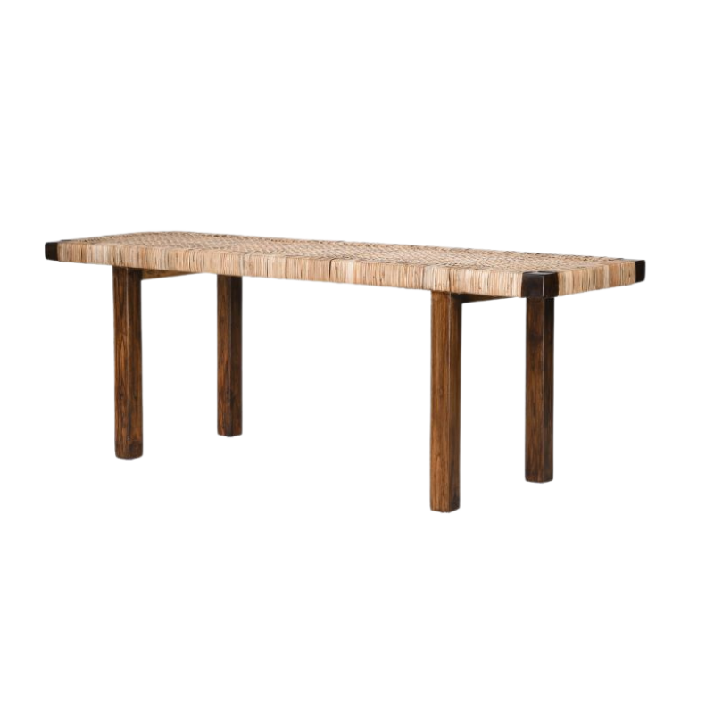 Rattan Bench Seat Wallnut