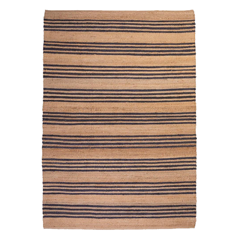 Hemp HandWoven Rug _ Stripe: Denim