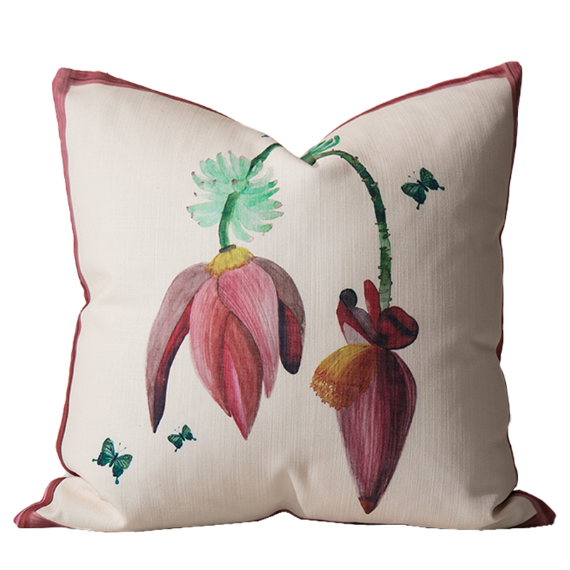 Crimson Banana Flowers Print