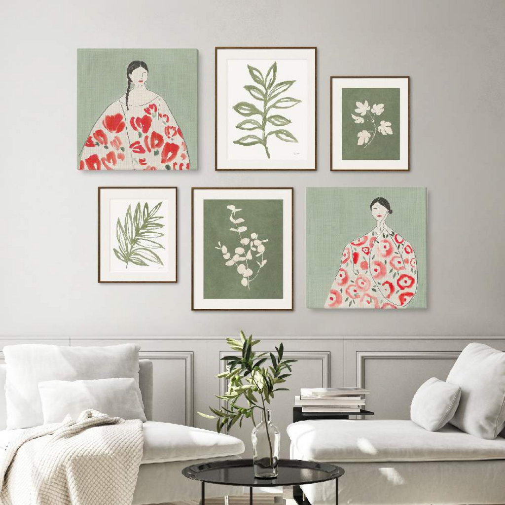 Gallery Wall Art: Green Sage | Set of 6