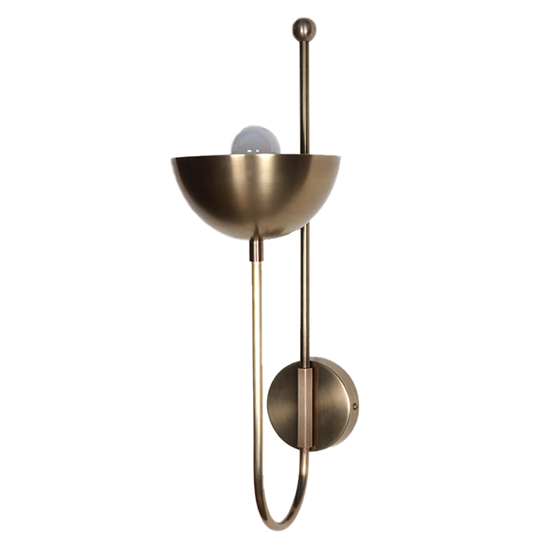 J Wall Sconce Brass Dome