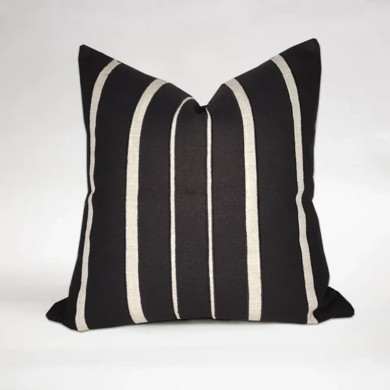 Path Applique – Black and white cushion