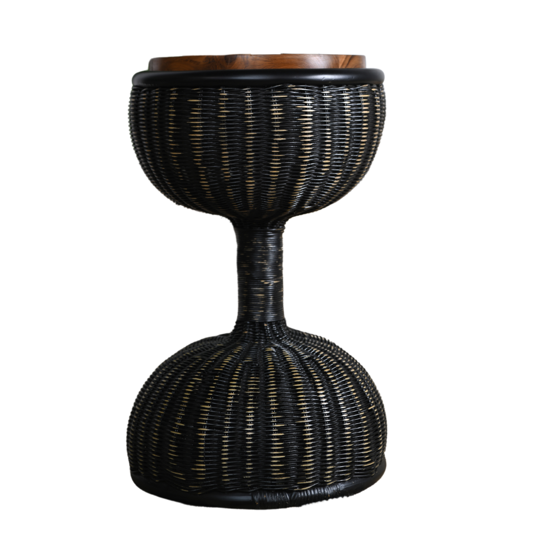 Bamboo Drum Accent Table