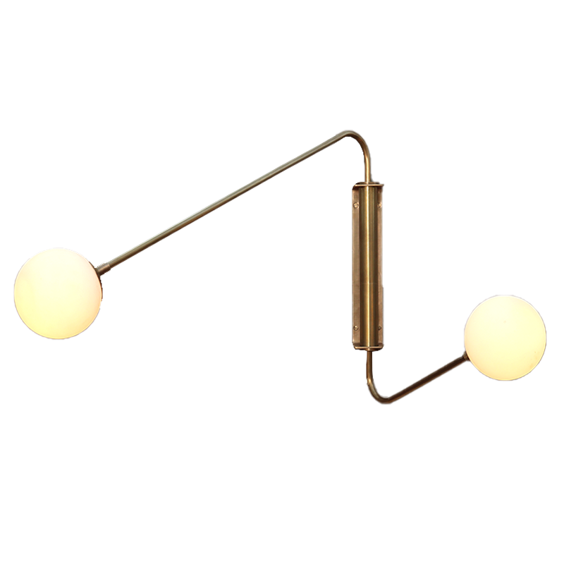Float Two Arm Wall Sconce Glass Globe